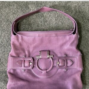 Salvatore Ferragamo ~ Lilac Purple Leather Gancini Shoulder Bag